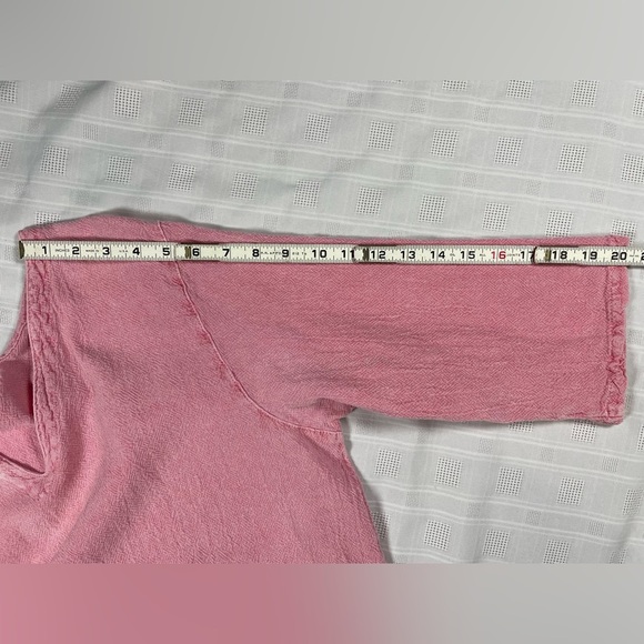 Vintage Sea Breeze Fringe Hem Boho Tunic Top XL Pink Made in USA - Picture 4 of 11